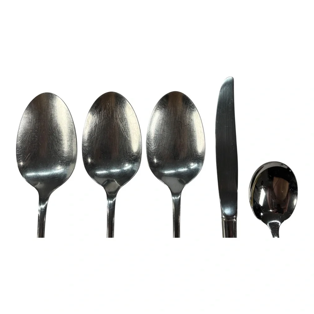 5 Pc Oneida Canada Bittersweet/Repose Serving Set Stainless Steel Spoons Knife